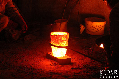 bronze casting at Modra Archeoskansen